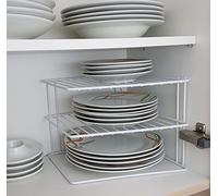 SmashingDealsDirect® 3 Tier Corner Kitchen Plate Rack Tidy Cupboard Shelf Insert Organiser (White)
