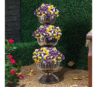 SmashingDealsDirect 3 Tire Flower Fountain Planter Indoor Outdoor Garden Flower Plant Pot Stand display Antique Bronze Effect