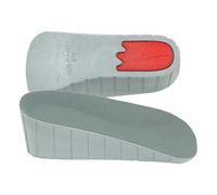 SMASOLO 1 Pair Grey Pu Heightening Insole 1.5cm Shock Absorbent Invisible Shoe Insert Half Sole Cushion for Men and Women, Heel Lift Pad for Sports and Daily Wear