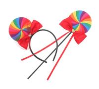 SMASOLO 1 Set Rainbow Hair Hoop and Wand for Cosplay Birthday Parties and Day Celebrations Vibrant Colors for Fun and Individual Style
