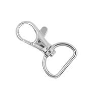 SMASOLO 100 Pcs Heavy Duty Keychain Hooks with Swivel D Rings Metal Lobster Claw Clasps for Lanyards and Bag Straps Smooth Snap Open Close