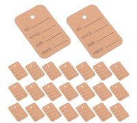 SMASOLO 100pcs Blank Clothing Price Tags 3.5x5cm Kraft Paper Hanging Merchandise Labels Retail Store Pricing Supplies for Small Business