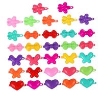 SMASOLO 100pcs Cartoon Bow Flower Hair Clips for Mini Barrettes with Love Heart Butterfly Plum Blossom Designs Simple Stylish Side Hairpins for Daily Wear Parties Birthdays Ceremonies