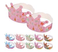 SMASOLO 100Pcs Paper Crowns for Birthday Party Hats Easy Wear Decorative Birthday Crowns with Bright Colors for Boys Celebration Accessories