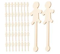 SMASOLO 100pcs People Shaped Wooden Craft Sticks for DIY Painting and Creative Art Projects Smooth Rounded Edges Popsicle Sticks for School Classroom Supplies and Family Crafting