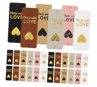 SMASOLO 100pcs PU Leather Tags for Handmade Items Embossed Heart Labels for Crochet Sewing Knitting Crafts Decorative Patches for Jeans Hats Bags Sweaters Multi Color