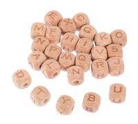 SMASOLO 104pcs Beech Wood Letter Beads Alphabet Cubes for DIY Jewelry Making Durable Lightweight Spacer Beads for Bracelets and Crafts
