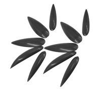 SMASOLO 10pcs Black Plastic Gothic Halloween Press On Nails Set Long False Nail Tips for Women Glue-On Fake Kit Suitable for Halloween Party and Cosplay