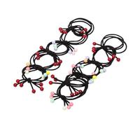 SMASOLO 10pcs Cherry Design Elastic Hair Ties for Women and Mixed Color Ponytail Holders with Strong Hold Stylish Hair Bands for Everyday Wear and