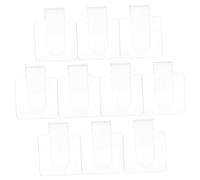 SMASOLO 10pcs Clear Acrylic Handheld Makeup Palette Compact Mixing Tray for Foundation Nail Art Manicure with Ergonomic Design Portable for Home and Beauty Salon Use