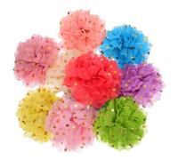 SMASOLO 10pcs Collar Flower Dog Collar Flower Accessory with Playful Dot Pattern Detachable Design Lightweight Cloth Material Stylish Look for Daily Walks and Parties Random Style