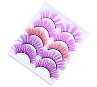 SMASOLO 10pcs Colorful False Eyelashes Lightweight Dramatic Faux Lashes Dense Makeup Lashes for Party Wedding Photo Shoot Night