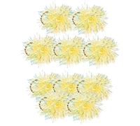 SMASOLO 10pcs Colorful Shiny Pom Hair Ties Plastic Strips Elastic Ponytail Holders for Women Fashionable Sparkling Hair Accessories Gentle