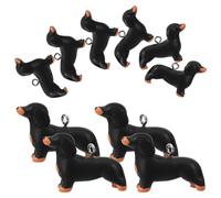 SMASOLO 10Pcs Delicate Resin Dog Charms DIY Mini Pendants for Earrings Necklace Making Lightweight Black Dachshund Accessories for Craft and Handicraft Enthusiasts