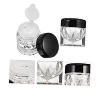 SMASOLO 10pcs Empty Storage Bottles with Black Caps and Stoppers Portable Sub Packaging Containers for Loose Powder Makeup Travel Cosmetic Jars