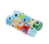 SMASOLO 10Pcs Glass Evil Eye Beads Loose Jewelry Beads DIY Craft Charms for Bracelet Pendant Making Home Decoration Accessories