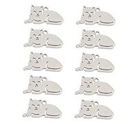 SMASOLO 10Pcs Handmade Stainless Steel Cat Pattern Pendants DIY Ornament Accessories for Bracelet Necklace Gift