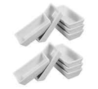 SMASOLO 10pcs High Temperature Resistant Ceramic Ash Dishes Laboratory Weighing Boats Experimental Burning Holders Large Capacity Porcelain Crucibles for Precise Lab Use