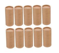 SMASOLO 10pcs Kraft Paper Mailing Tubes Round Cardboard Craft Containers for Essential Oil Bottles Tea Spices Cosmetic Holder Tubes Portable Storage for Artists Students Professionals