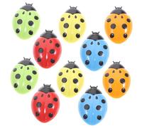 SMASOLO 10pcs Ladybird Fridge Magnets Decorative Rubber Magnetic Closures for Refrigerator Locker Office Craft Decor Colorful Fun Patterns