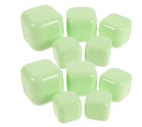 SMASOLO 10pcs Light Green Double-layer Pp Plastic Cream Jars with Lids 5g 10g 20g 30g 50g Leakproof Square Moisturizer Containers for Face Cream and Skin Care Storage