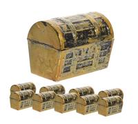 SMASOLO 10pcs Mini Pirate Treasure Chests Vintage Style Miniature Desktop Treasure Boxes for Dollhouse Decoration Party Favors with Realistic Design