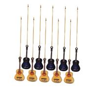 SMASOLO 10pcs Miniature Guitar Ornaments Lightweight Acrylic Musical Instrument Decor for Christmas Tree Party Favors Birthday Gifts Versatile Xmas Hanging Decorations