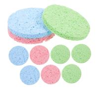 SMASOLO 10pcs Natural Pulp Cleansing Sponge Oval Facial Makeup Remover Reusable Exfoliating Pads for Gentle Skin Cleaning and Oil Removal Washable Face Pads for Men and Women Random Color