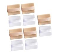 SMASOLO 10pcs Rectangular Dual-sided High Density Velvet Makeup Sponge Powder Puff Set 65x45x4.5mm for Loose and Facial Powder Cosmetic Use with Strap for Professional and Daily Application