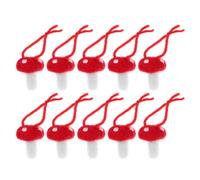 SMASOLO 10Pcs Red Wool Felt Mushrooms DIY Craft Material Small Mushroom Ornaments 6.5Cm×3Cm for Headpiece Felt Decoration Needle Felting Supplies