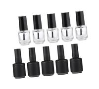 SMASOLO 10pcs Reusable Nail Polish Storage Bottles with Leak Caps and Full Brushes Durable Empty Nail Gel Containers for Travel Personal and Professional Use
