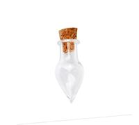SMASOLO 10pcs Transparent Mini Glass Bottles with Cork Teardrop-shaped Wish Jars Handcrafted Clear Glass for DIY Pendants Potpourri Gemstones Home Decoration