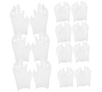 SMASOLO 12 Pairs White Fingerless Cotton Gloves for Work and Dry Hands Soft Breathable Moisturizing Gloves for Women for Crafting Music Formal Use