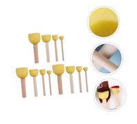 SMASOLO 12 Pcs Round Mushroom Head Sponge Painting Brushes Lightweight DIY Graffiti Coloring Tools for Artists Includes for Creative Art and Craft Projects