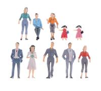 SMASOLO 12Pcs 1/25 Scale Painted Plastic People Figures Model Train Layout Decorations Mixed Miniature Construction Landscape Ornaments