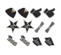 SMASOLO 12pcs Class of Iron Embroidered Patches for Graduation Gown Decor DIY Souvenir Appliques for Clothes Hats Jeans Wash-Resistant Easy Accessories