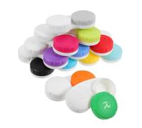 SMASOLO 12pcs Colored Case with Letters Portable Dual Compartment Holder for Outdoor Lens Storage Easy-Open Travel Cosmetic Box for Contacts