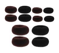 SMASOLO 12pcs Hair Donut Bun Makers Set with Medium, Large and Extra-Large Sizes in Black and Coffee - Hair Bun Styling Accessories for Ballet, Party, and Everyday Updos