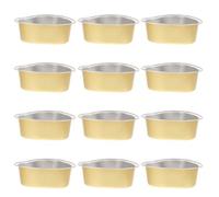 SMASOLO 12Pcs Heart Shaped Aluminium Foil Wax Melting Bowls Capacity Heat Resistant Wax Melting Tool for Hair Removal Face Armpit Nose DIY Candle Making