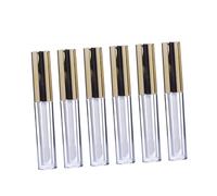 SMASOLO 12pcs Lip Gloss Storage Tubes Round Container Portable Cosmetic Lip Balm Holder Creative Empty Tubes with Golden Cap for Travel and DIY Makeup