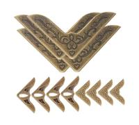 SMASOLO 12Pcs Metal Album Decorative Corner Protectors for Notebooks Antique Style Edges Covers for Photo Albums Jewelry Boxes and Scrapbooking Elegant Book Corners