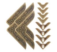 SMASOLO 12Pcs Metal Album Decorative Corner Protectors for Notebooks Antique Style Edges Covers for Photo Albums Jewelry Boxes and Scrapbooking Elegant Book Corners