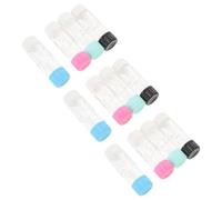 SMASOLO 12Pcs Rgp Contact Lens Storage Cases Set with Black, Green, Pink, Blue Colors Portable Small Plastic Lens Barrel Boxes for Travel Soak and Daily Use