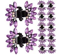 SMASOLO 12pcs Small Butterfly Rhinestone Hairpins Mini Claw Clips for Girls Hair Accessories Sparkly Clips for Thin Thick Hair