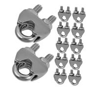 SMASOLO 12pcs Stainless Steel Wire Rope Clips Cable Clamps U Bolt Fastening Grips for Patio Furniture Veranda Shade Sails and Picture Hanging