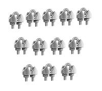 SMASOLO 12pcs Stainless Steel Wire Rope Clips U Bolt Clamps for Rigging Cable Securing Outdoor Use Forged Saddle Hardware for Steel Wire Ropes