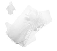 SMASOLO 12pcs White Wedding Aisle Ribbon Bows with Long Tulle Tails - 20" Large Church Pew Decorations for Ceremony, Bridal Shower, and Anniversary Celebration