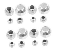 SMASOLO 16pcs Silver Faceted Round Acrylic Spacer Beads Large Hole for Jewelry Making DIY Bracelets Necklaces Keychains Crafting Projects with Eyecatching Light Reflection