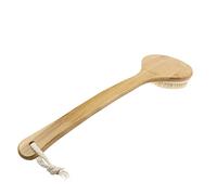 SMASOLO 1pc Bamboo Handle Bath Brush Soft Bristle Shower Scrubber Long Handle Exfoliator for Deep Cleansing Massage Brush for Men Women S