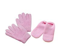 SMASOLO 2 Pairs Essential Oil Infused Gel Gloves and Socks for Dry Cracked Hands and Feet Repair Moisturizing Spa with Mineral Oil Release for Manicure and Pedicure Care